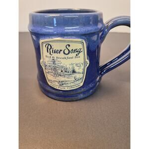 Deneen Pottery Mug  " River Song" Blue Glaze.